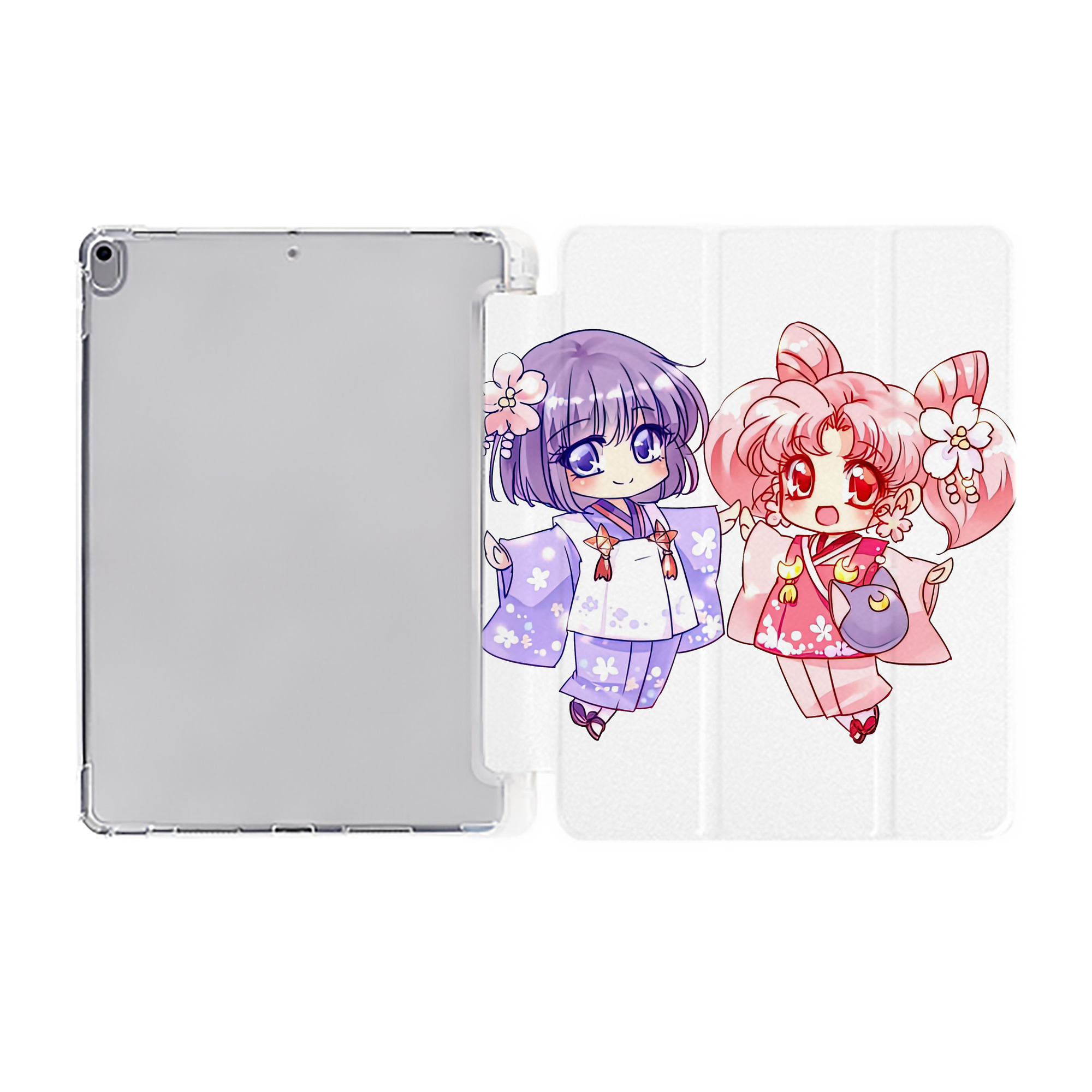 （画像用） 美少女戦士セーラームーン ちびうさ Sailor Moon Chibiusa Tsukino Usagi Small Lady Serenity IPad ケース ペン収納付き 三つ折りスタンド PUレザー×シリコン 対応機種9.5/10.5/10.9インチ